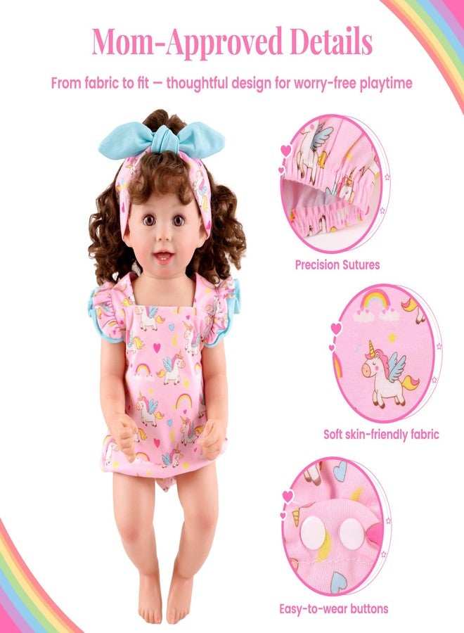 BABESIDE طقم ملابس دمى الأطفال حديثي الولادة من بيبي سايد، مكون من 3 قطع، مناسب للدمى من 17 إلى 22 بوصة، ملابس لطيفة مستوحاة من الحيوانات مع عصابات رأس وإكسسوارات متناسقة، ملابس واقعية لدمى الأطفال مقاس 18 بوصة، لعبة تمثيلية للأطفال الصغار. - Image 4